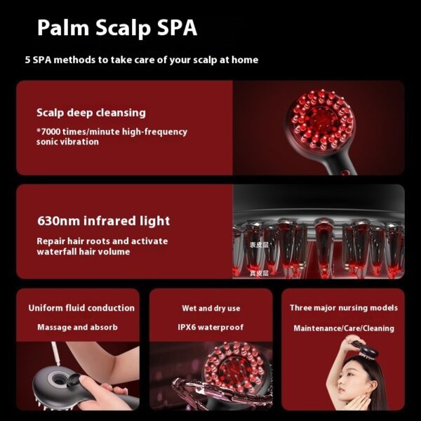 Red Light Scalp Care Scalp Cleaning Vibration Massage - Image 5